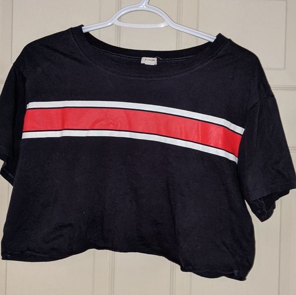 Cropped Stripe T-Shirt - Picture 1 of 2